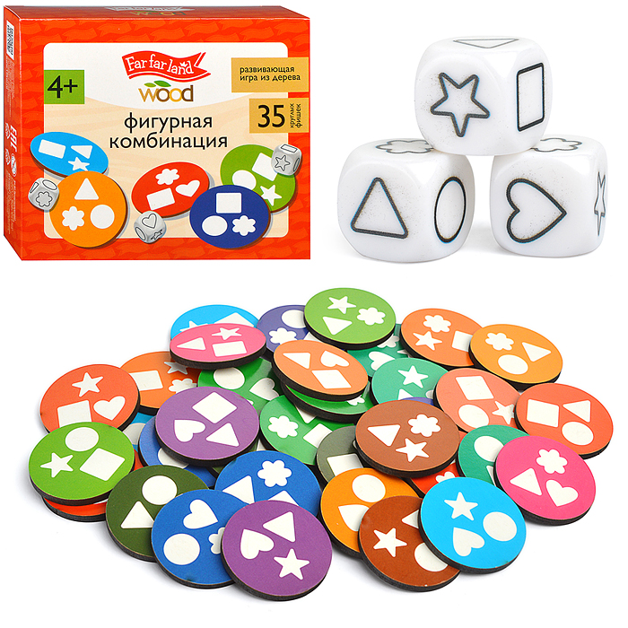 Игра развивающая деревянная "Фигурная комбинация" Far far land Wood