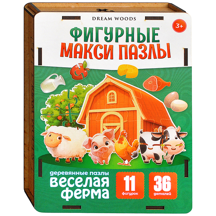 Деревянные макси пазлы-фигурки "Веселая Ферма"